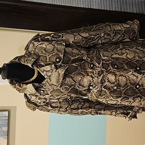 Michael Kors Snake Print Trench Coat - Picture 3 of 13